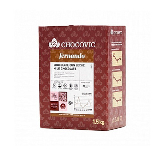 картинка Шоколад молочный Fernando 34,1%, Chocovic, 1.5кг. 